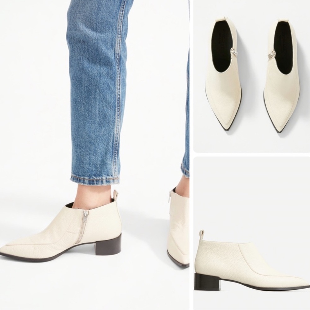 Everlane Cream Ankle Boots